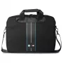 BMW laptoptas 16 inch zwart nylon blauwe streep