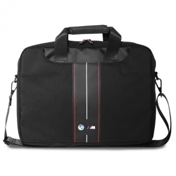BMW laptoptas 16 inch zwart nylon rode streep