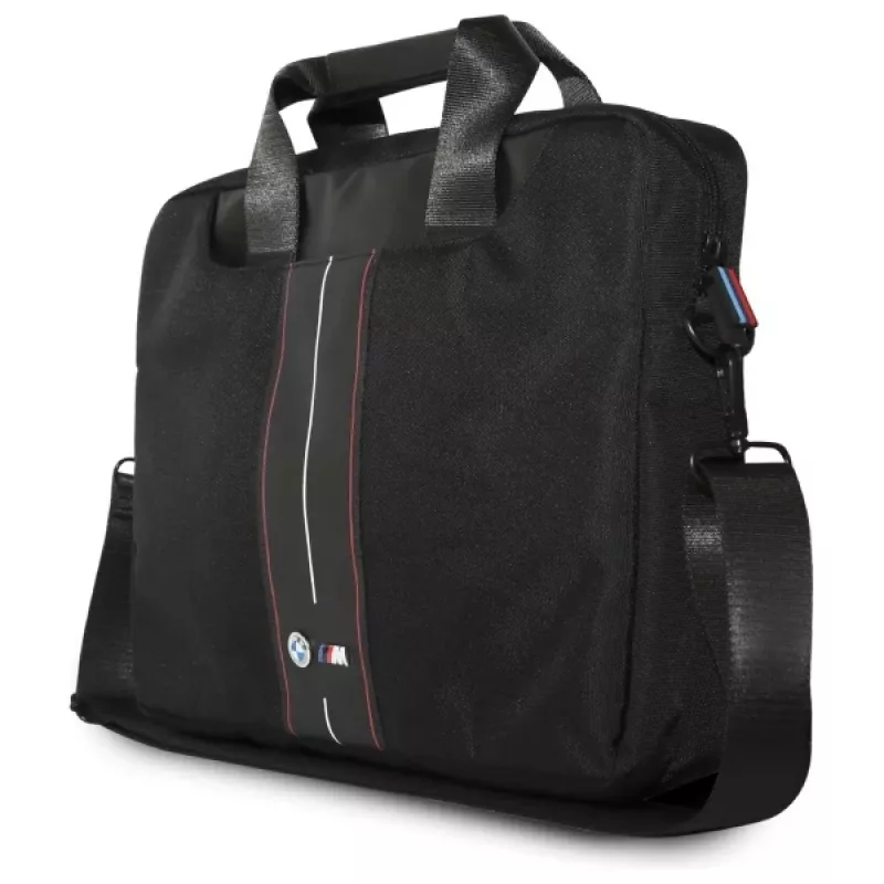 BMW laptoptas 16 inch zwart nylon rode streep
