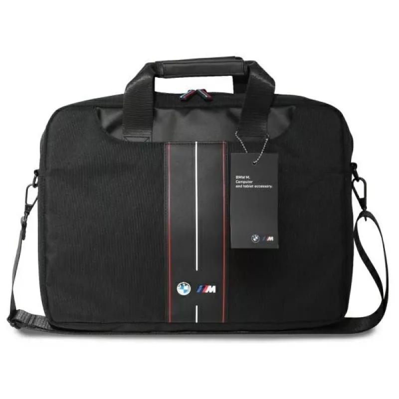 BMW laptoptas 16 inch zwart nylon rode streep