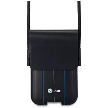 BMW telefoonhoesje blauwe strepen zwart