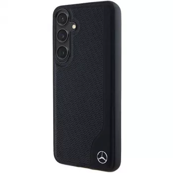 Mercedes-Benz MEHMS24S23RBGVK S24 S921 zwart hardcase leer Debossed Line MagSafe voor Samsung Galaxy S24