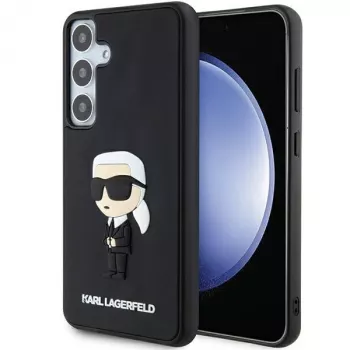 Karl Lagerfeld KLHCS24S3DRKINK S24 S921 zwart hardcase 3D rubber Ikonik voor Samsung Galaxy S24
