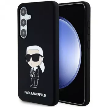 Karl Lagerfeld KLHCS24MSNIKBCK Ikonik siliconenhoes voor Samsung Galaxy S24+ (SM-S926) - zwart