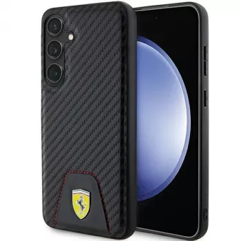 Ferrari FEHCS24MN3PUK hardcase voor Samsung Galaxy S24+ (SM-S926) - carbon Stitched Bottom - zwart