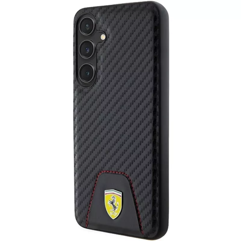 Ferrari FEHCS24MN3PUK hardcase voor Samsung Galaxy S24+ (SM-S926) - carbon Stitched Bottom - zwart