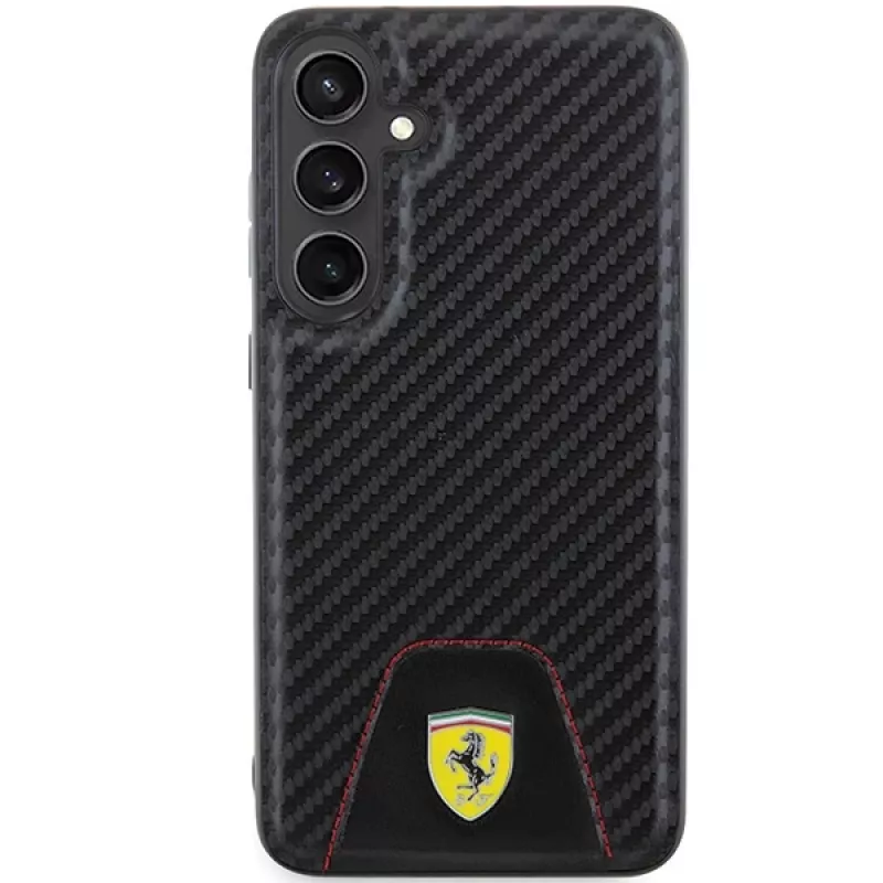 Ferrari FEHCS24MN3PUK hardcase voor Samsung Galaxy S24+ (SM-S926) - carbon Stitched Bottom - zwart