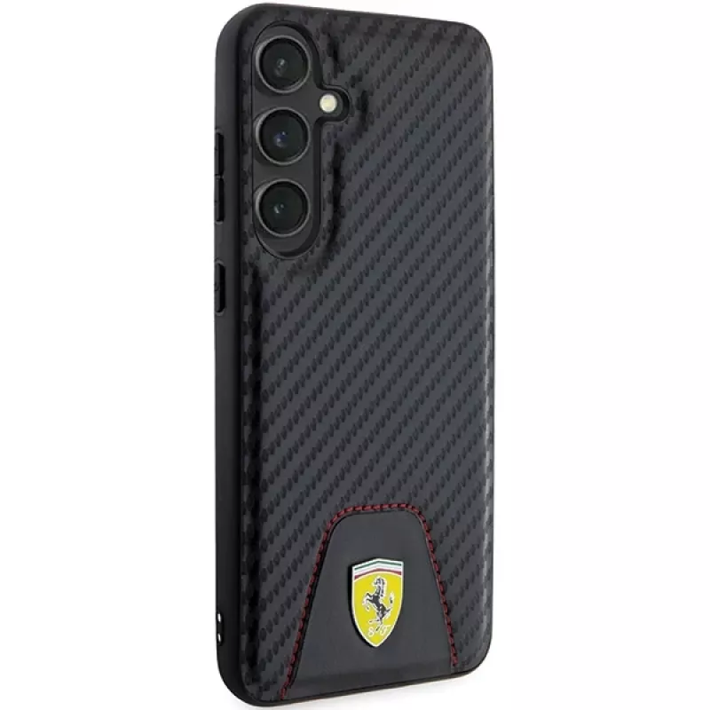 Ferrari FEHCS24MN3PUK hardcase voor Samsung Galaxy S24+ (SM-S926) - carbon Stitched Bottom - zwart