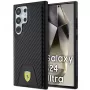 Ferrari FEHCS24LN3PUK hardcase voor Samsung Galaxy S24 Ultra, carbon Stitched Bottom, zwart