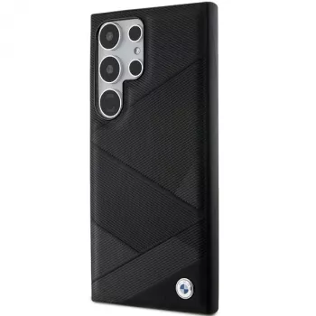 BMW BMHCS24L23RCGPK S24 Ultra S928 zwart hardcase Signature leer Crossing Lines patroon
