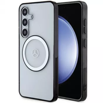 MERCEDES-BENZ MEHMS24S23HUOKC transparante hardcase voor Samsung Galaxy S24 met opgedrukt logo en MagSafe