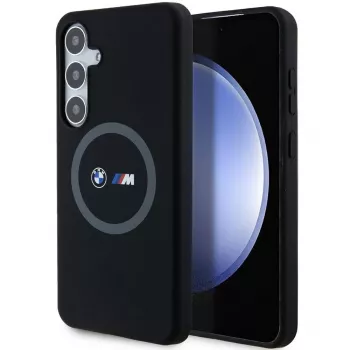 BMW M Collection silicone hard case met ringhouder MagSafe voor Samsung Galaxy S24+ (SM-S926) - zwart