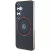 Mercedes-Benz S24 hardcase double layer met rode MagSafe voor Samsung Galaxy S24 - zwart