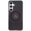Mercedes-Benz S24 hardcase double layer met rode MagSafe voor Samsung Galaxy S24 - zwart