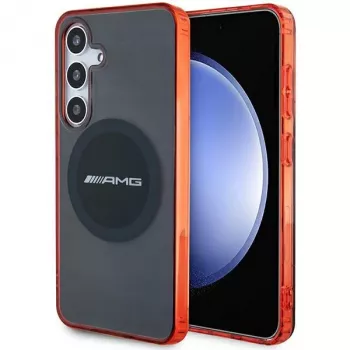 AMG AMHMS24S23HBCK hardcase voor Samsung Galaxy S24, zwart/transparant, MagSafe, bicolor