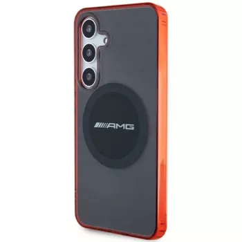 AMG AMHMS24S23HBCK hardcase voor Samsung Galaxy S24, zwart/transparant, MagSafe, bicolor