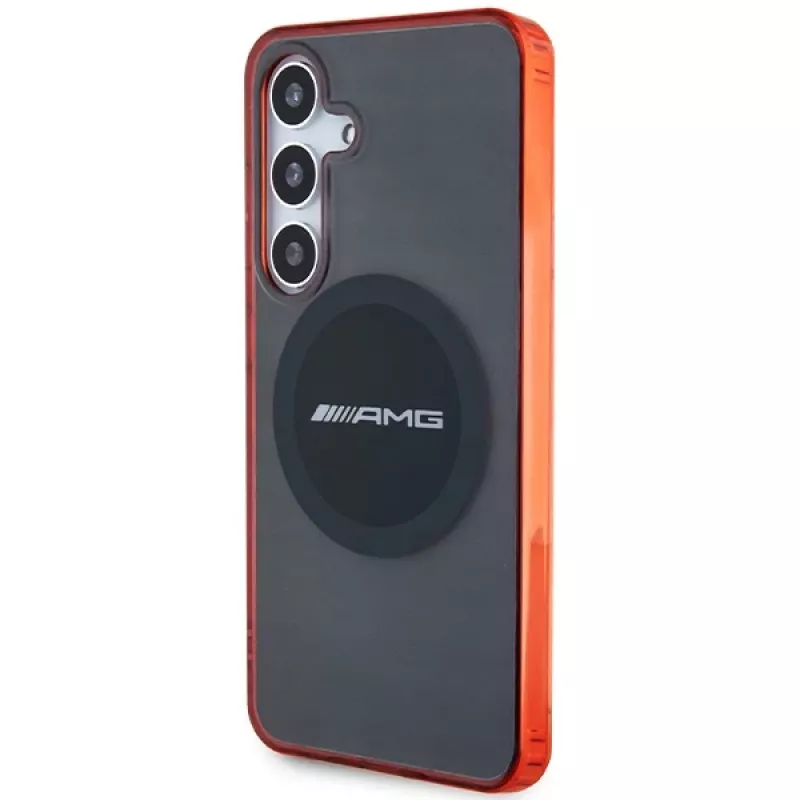 AMG AMHMS24S23HBCK hardcase voor Samsung Galaxy S24, zwart/transparant, MagSafe, bicolor
