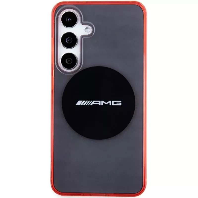 AMG AMHMS24S23HBCK hardcase voor Samsung Galaxy S24, zwart/transparant, MagSafe, bicolor