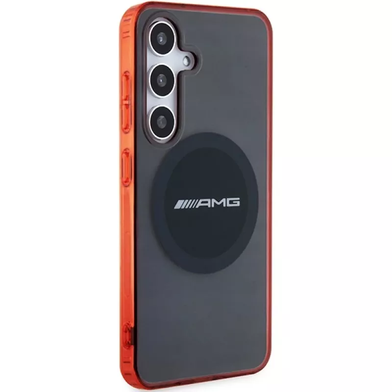 AMG AMHMS24S23HBCK hardcase voor Samsung Galaxy S24, zwart/transparant, MagSafe, bicolor
