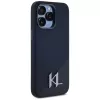 KARL LAGERFELD silicone Shadow Metal Initial MagSafe case voor iPhone 15 Pro, zwart