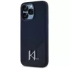 Karl Lagerfeld silicone Shadow Metal Initial MagSafe case voor iPhone 15 Pro Max zwart