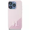 KARL LAGERFELD silicone Shadow Metal Initial MagSafe case voor iPhone 15 Pro, roze