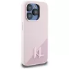 KARL LAGERFELD silicone Shadow Metal Initial MagSafe case voor iPhone 15 Pro, roze