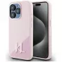 KARL LAGERFELD silicone Shadow Metal Initial MagSafe case voor iPhone 15 Pro Max, roze