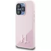 KARL LAGERFELD silicone Shadow Metal Initial MagSafe case voor iPhone 15 Pro Max, roze