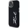 KARL LAGERFELD silicone Metal Script Logo case voor Apple iPhone 15, zwart