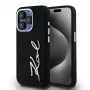 Karl Lagerfeld KLHCP15LSCMSMVK hardcase silicone Metal Script Logo voor iPhone 15 Pro 6.1 zwart