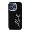Karl Lagerfeld KLHCP15LSCMSMVK hardcase silicone Metal Script Logo voor iPhone 15 Pro 6.1 zwart