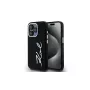KARL LAGERFELD silicone Metal Script Logo case voor Apple iPhone 15 Pro Max, zwart