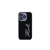 KARL LAGERFELD silicone Metal Script Logo case voor Apple iPhone 15 Pro Max, zwart