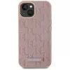 Karl Lagerfeld leer monogram metaal logo MagSafe hoes voor iPhone 15 roze