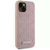 Karl Lagerfeld leer monogram metaal logo MagSafe hoes voor iPhone 15 roze