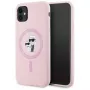 KARL LAGERFELD silicone Karl&Choupette MagSafe case voor iPhone 11 roze