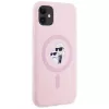 KARL LAGERFELD silicone Karl&Choupette MagSafe case voor iPhone 11 roze