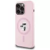 KARL LAGERFELD silicone Karl&Choupette MagSafe case voor iPhone 14 Pro Max roze