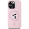 KARL LAGERFELD silicone Karl&Choupette MagSafe case voor iPhone 14 Pro Max roze