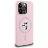 KARL LAGERFELD silicone Karl&Choupette MagSafe case voor iPhone 14 Pro Max roze