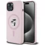 Karl Lagerfeld silicone Karl & Choupette MagSafe case voor iPhone 15 roze