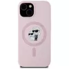 Karl Lagerfeld silicone Karl & Choupette MagSafe case voor iPhone 15 roze