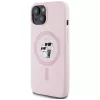 Karl Lagerfeld silicone Karl & Choupette MagSafe case voor iPhone 15 Plus roze