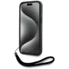 KARL LAGERFELD Saffiano Athleisure Stripes Cord case voor iPhone 15 Pro Max, zwart/rood