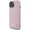 KARL LAGERFELD FW Metal Plate MagSafe back cover voor Apple iPhone 15, roze