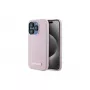 Karl Lagerfeld KLHMP15LPGMSRPP iPhone 15 Pro 6,1 inch roze hardcase met metaalplaat MagSafe