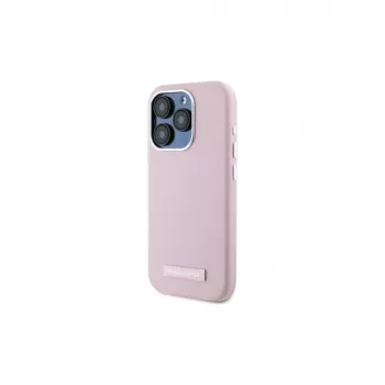 Karl Lagerfeld KLHMP15LPGMSRPP iPhone 15 Pro 6,1 inch roze hardcase met metaalplaat MagSafe