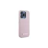 Karl Lagerfeld KLHMP15LPGMSRPP iPhone 15 Pro 6,1 inch roze hardcase met metaalplaat MagSafe