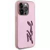 Karl Lagerfeld Wrinkled Metal Signature case voor iPhone 15 Pro, roze